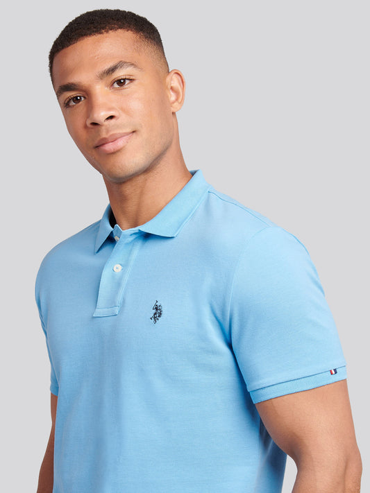Mens Double Horsemen Polo Shirt in Heritage Blue