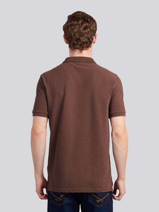 Mens Double Horsemen Polo Shirt in Chocolate Martini