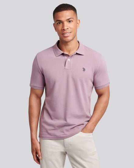 Mens Double Horsemen Polo Shirt in Elderberry