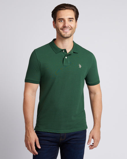 Mens Double Horsemen Polo Shirt in Pineneedle