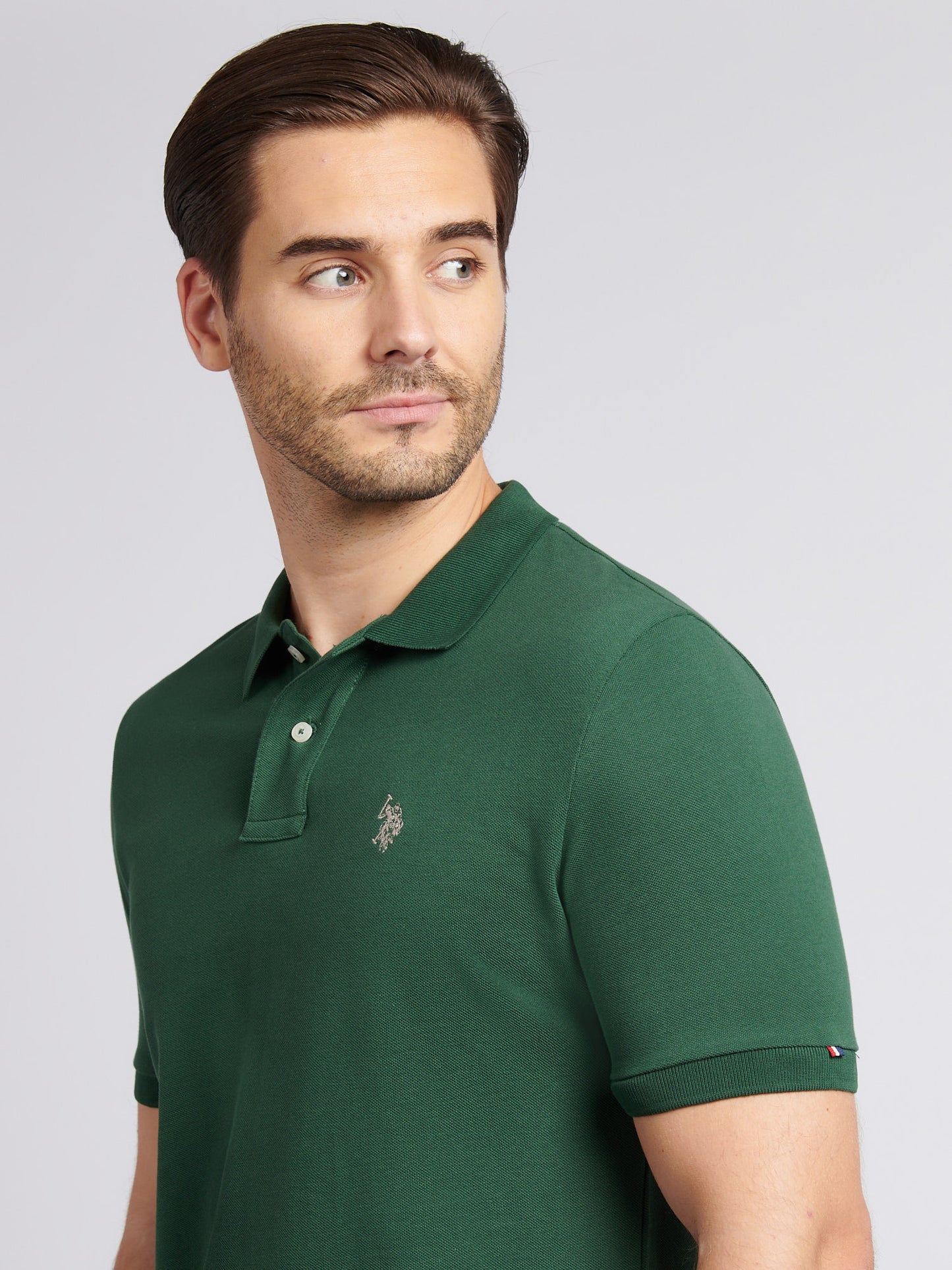 Mens Double Horsemen Polo Shirt in Pineneedle