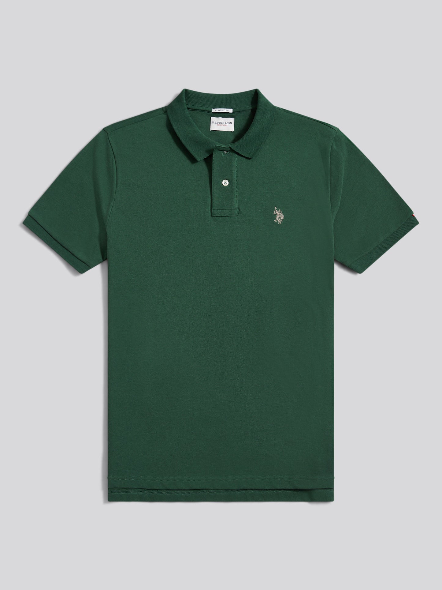 Mens Double Horsemen Polo Shirt in Pineneedle