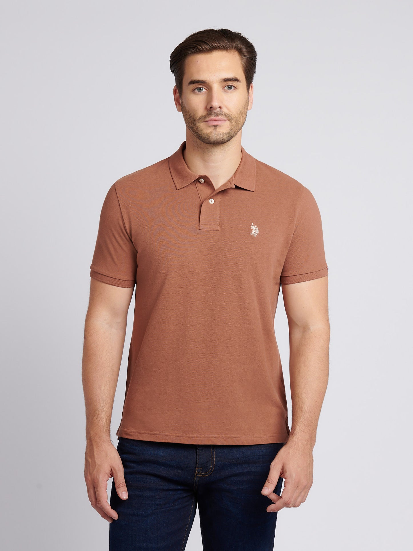 Mens Double Horsemen Polo Shirt in Rawhide