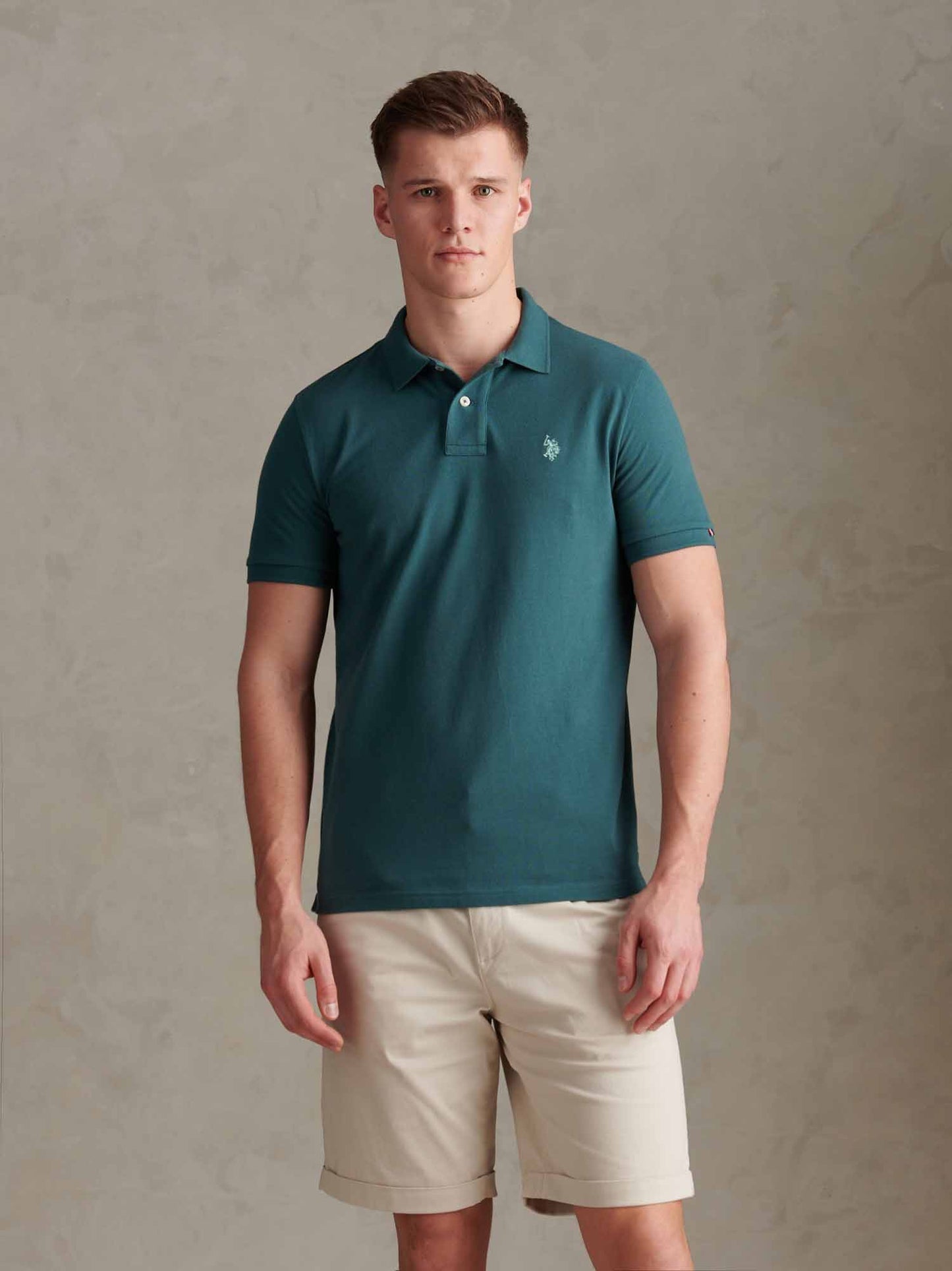 Mens Double Horsemen Polo Shirt in Mediterranea