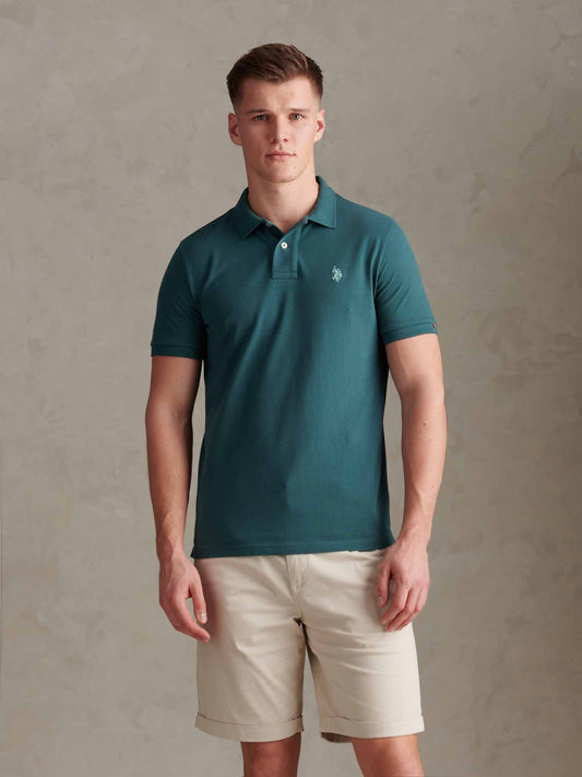 Mens Double Horsemen Polo Shirt in Mediterranea