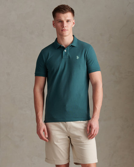 Mens Double Horsemen Polo Shirt in Mediterranea