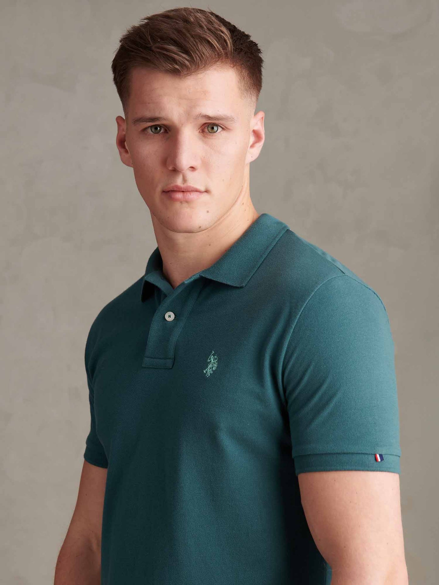 Mens Double Horsemen Polo Shirt in Mediterranea