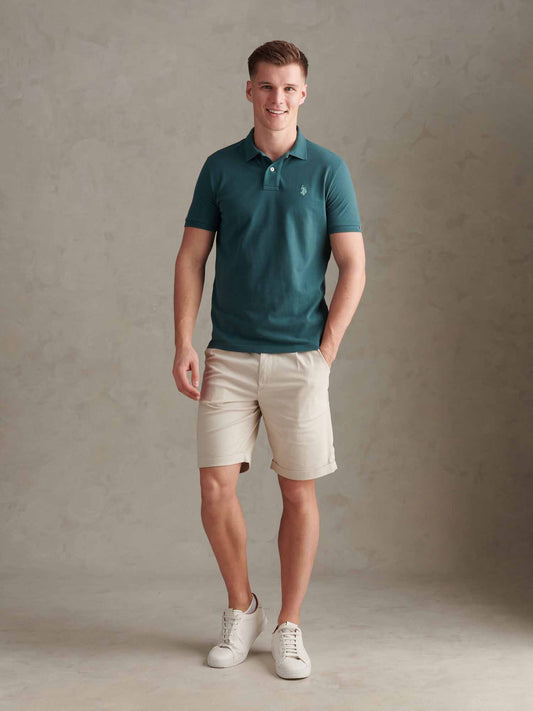 Mens Double Horsemen Polo Shirt in Mediterranea