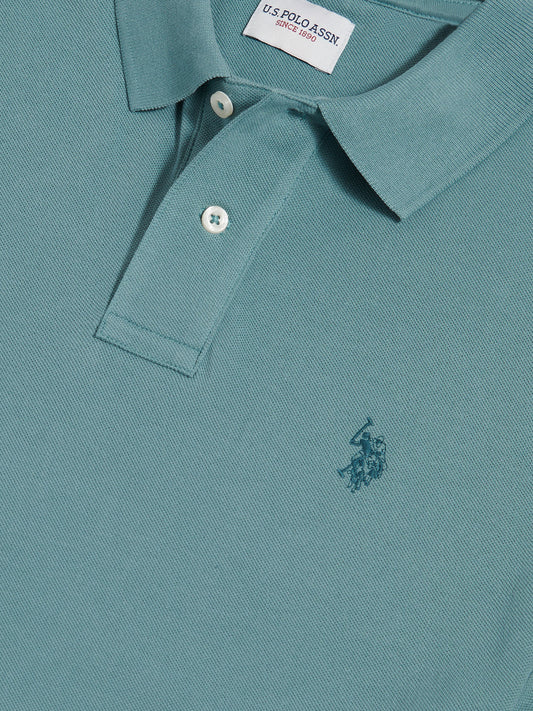 Mens Double Horsemen Polo Shirt in Arctic
