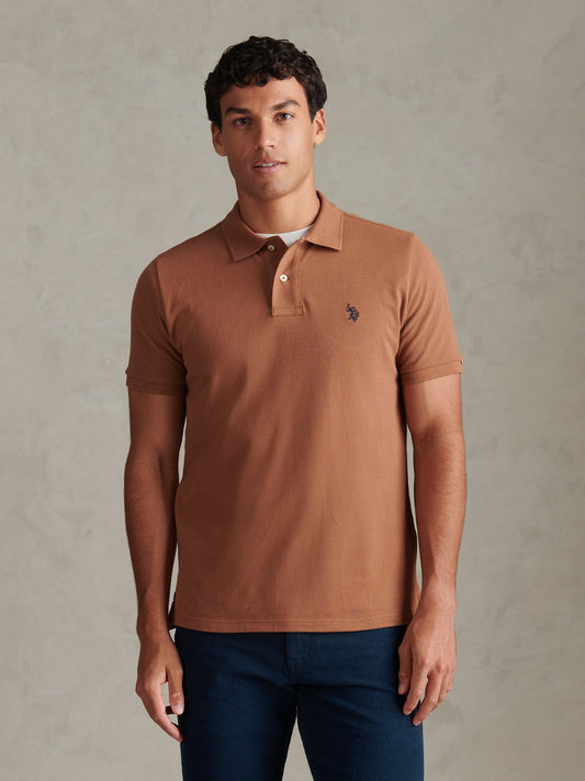 Mens Double Horsemen Polo Shirt Autumn Leaf