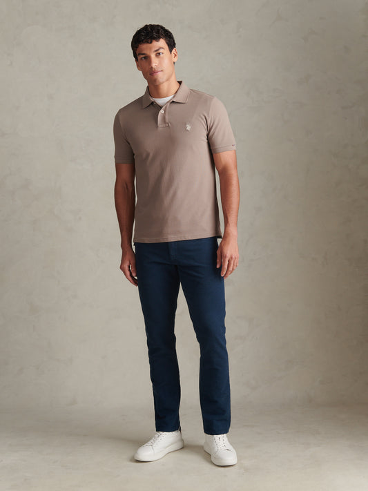 Mens Double Horsemen Polo Shirt Cinder