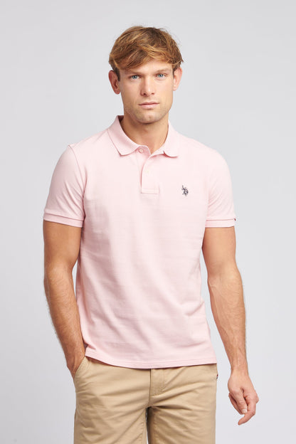 U.S. Polo Assn. Mens Pique Polo Shirt in Tickled Pink