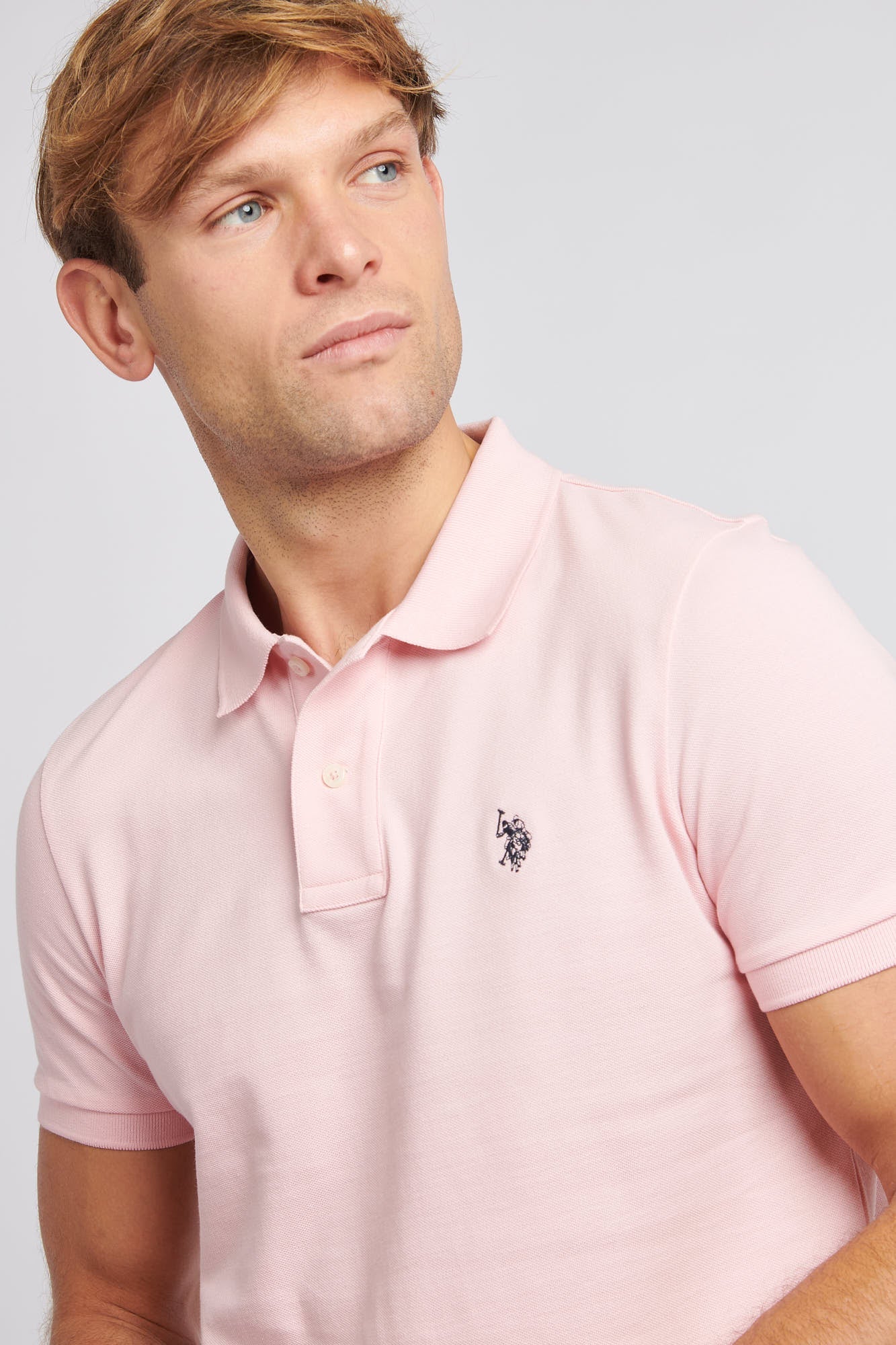 Mens Pique Polo Shirt in Tickled Pink