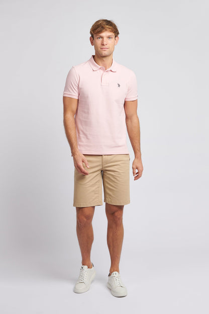 Mens Pique Polo Shirt in Tickled Pink