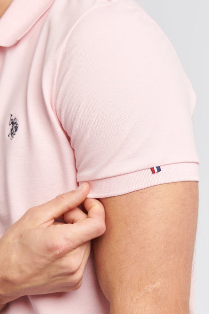 Mens Pique Polo Shirt in Tickled Pink