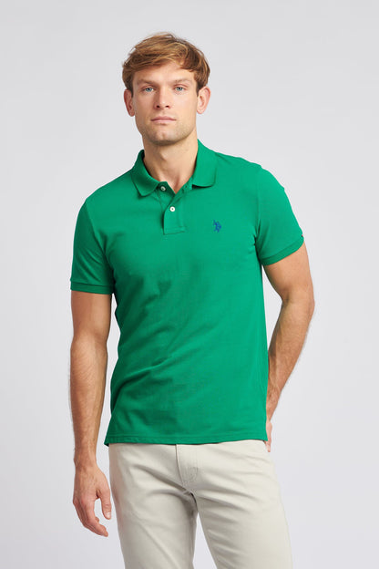 U.S. Polo Assn. Mens Pique Polo Shirt in Lush Meadow