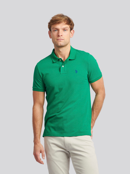Mens Double Horsemen Polo Shirt in Lush Meadow