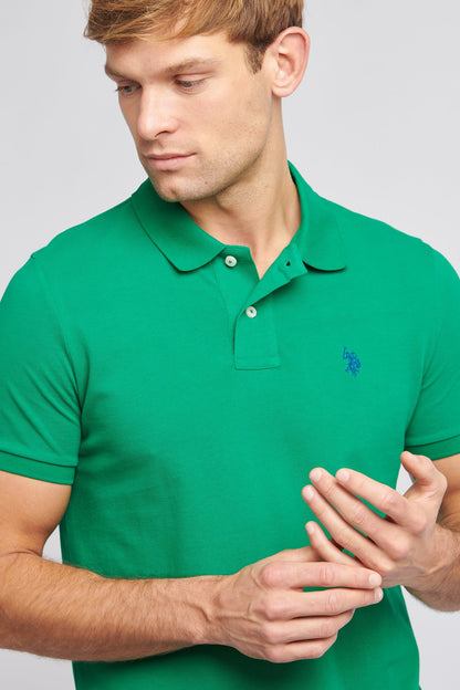 Mens Pique Polo Shirt in Lush Meadow