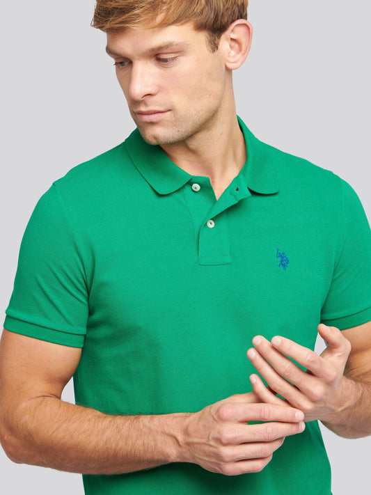 Mens Double Horsemen Polo Shirt in Lush Meadow