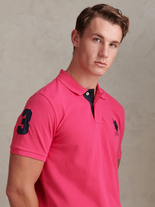 Mens Player 3 Polo Shirt in Raspberry Sorbet