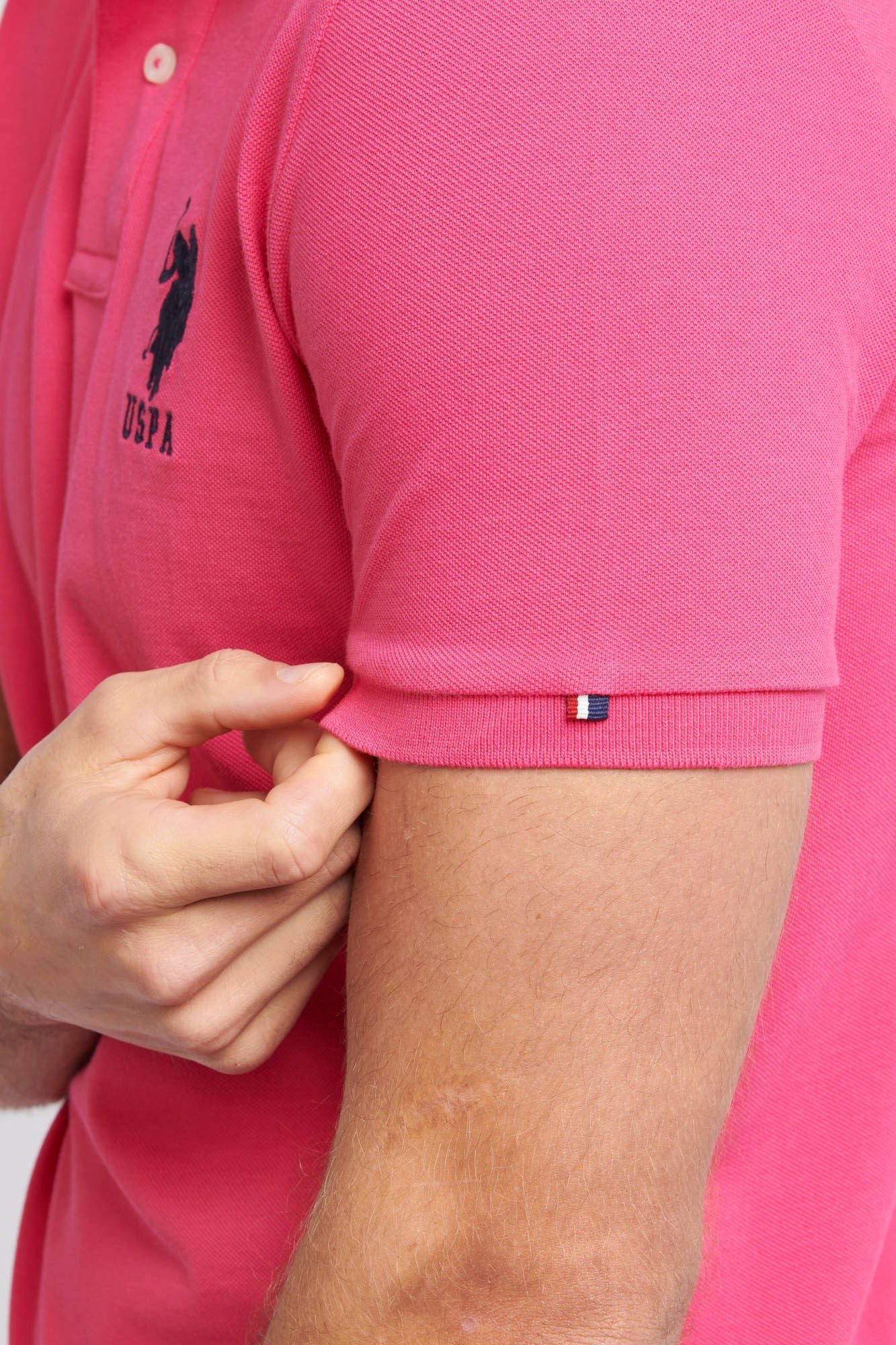 Mens Player 3 Pique Polo Shirt in Raspberry Sorbet