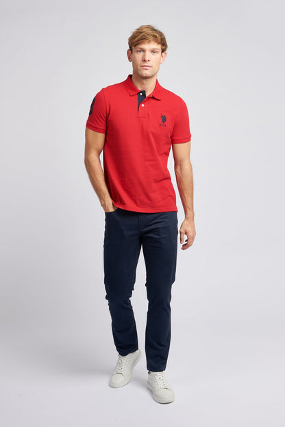 Mens Player 3 Pique Polo Shirt in Haute Red