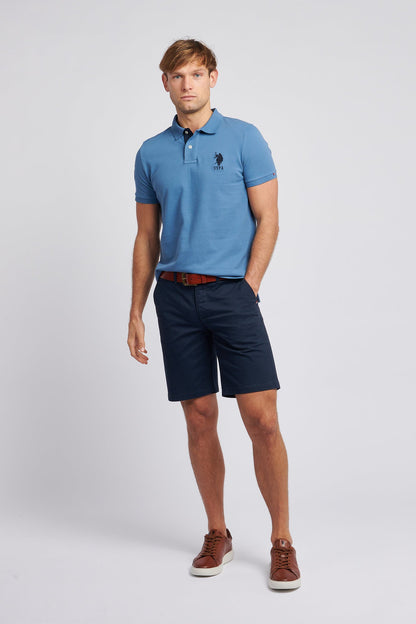 Mens Player 3 Pique Polo Shirt in Blue Horizon