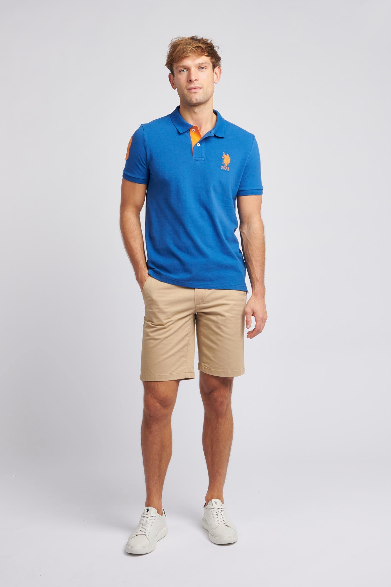 Mens Player 3 Pique Polo Shirt in Deja Vu Blue