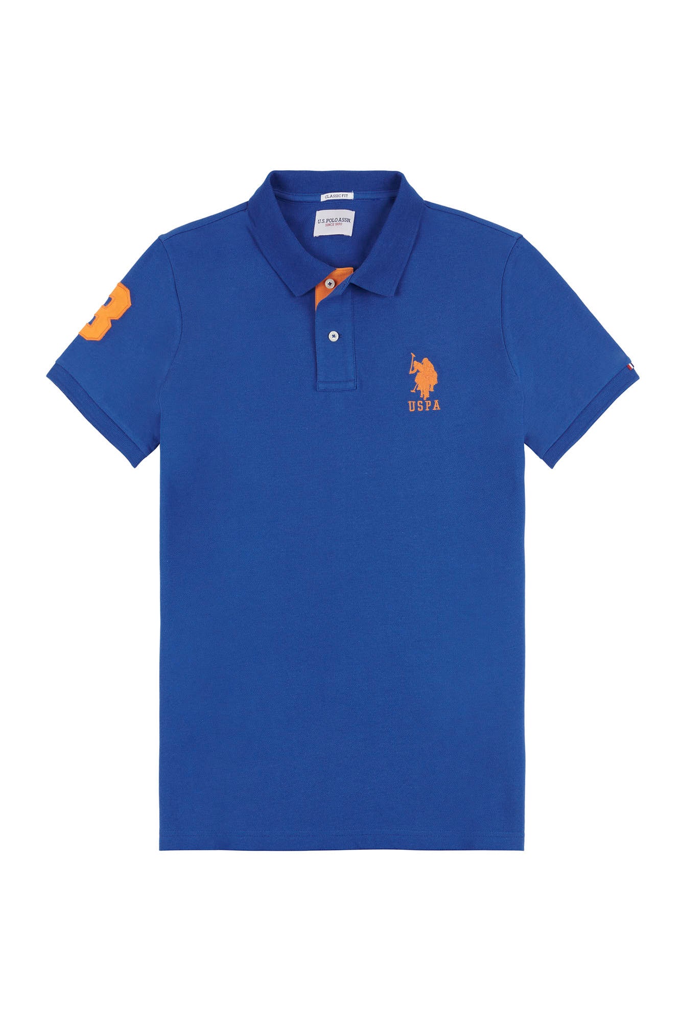 Mens Player 3 Pique Polo Shirt in Deja Vu Blue