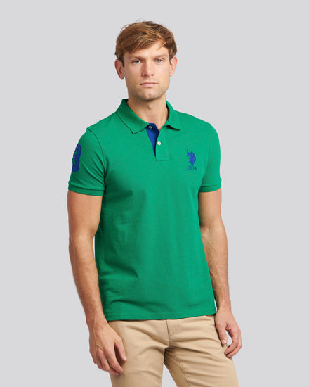 Mens Player 3 Pique Polo Shirt in Lush Meadow