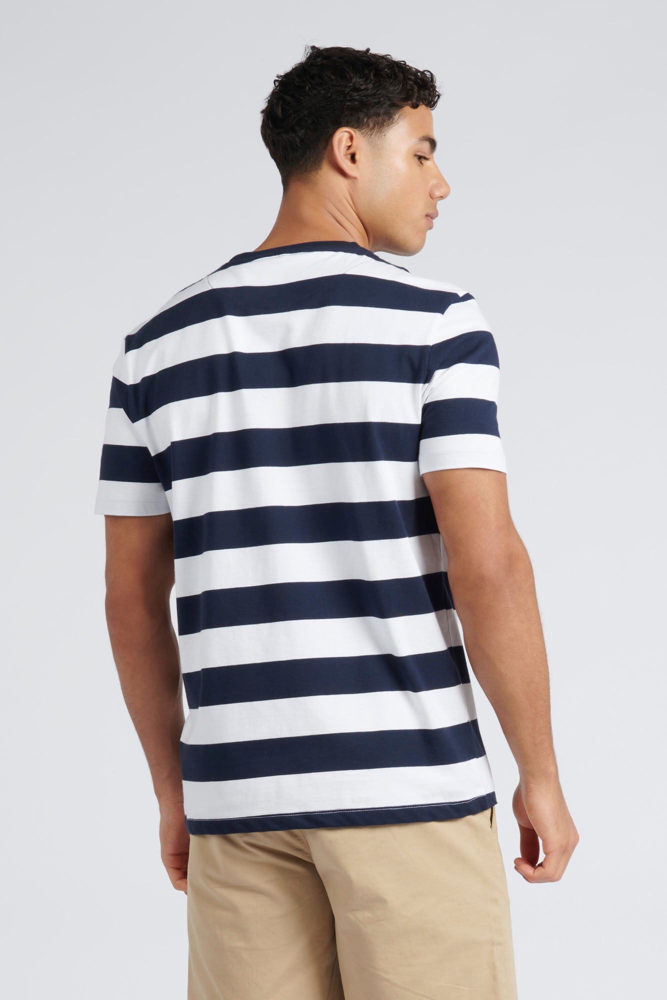 Mens Regular Fit Classic Stripe T-Shirt in Dark Sapphire Navy