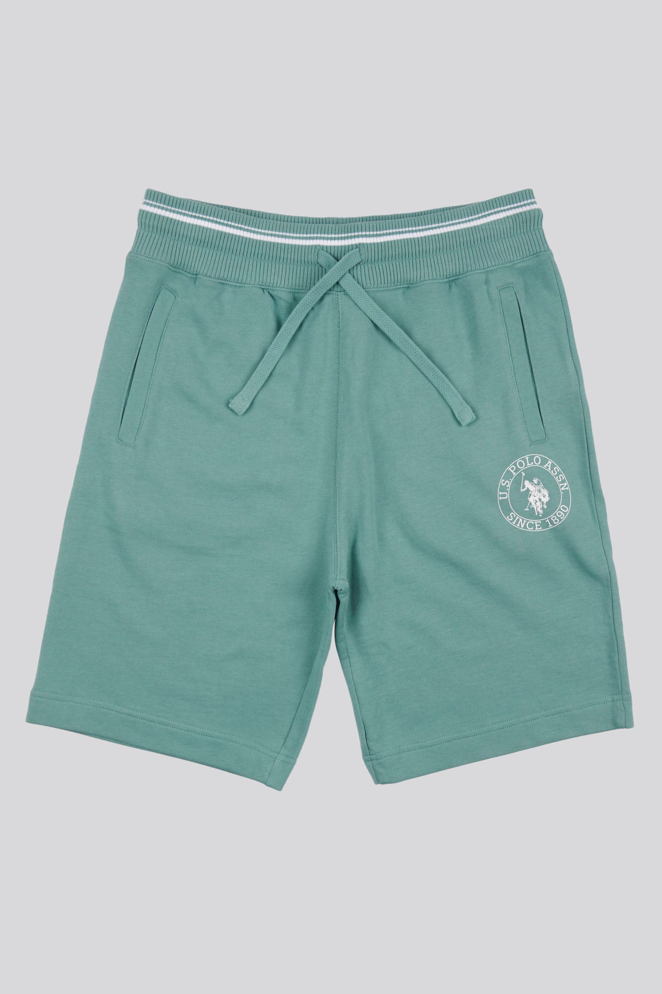 Mens Classic Fit Tipped Shorts in Mineral Blue