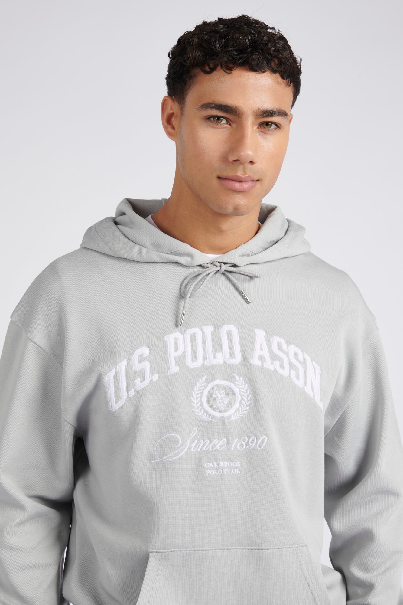 Mens Classic Fit Premium Graphic Hoodie in Harbor Mist