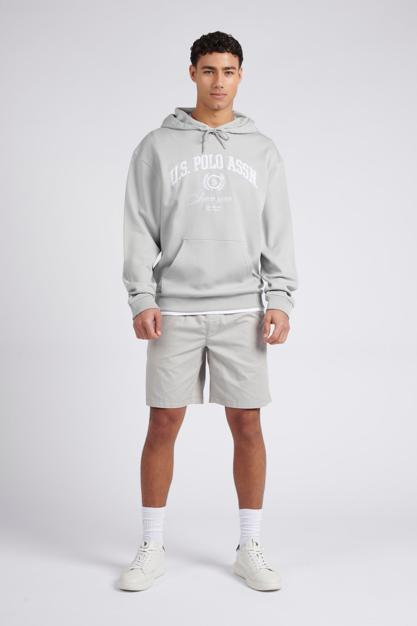 Mens Classic Fit Premium Graphic Hoodie in Harbor Mist