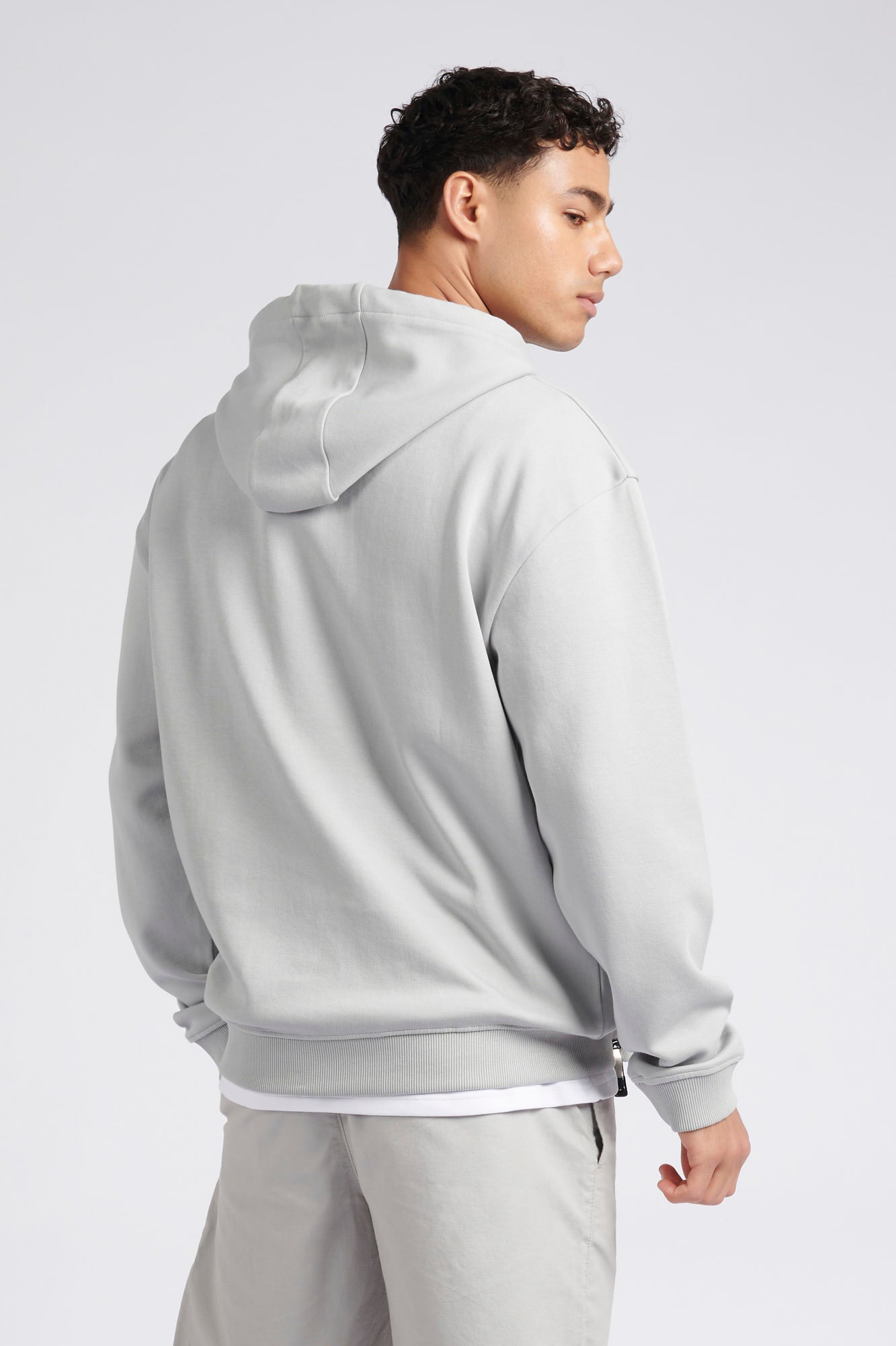 Mens Classic Fit Premium Graphic Hoodie in Harbor Mist