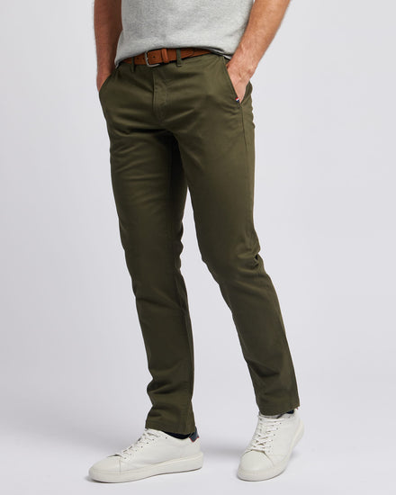 Mens Classic Chinos in Forest Night