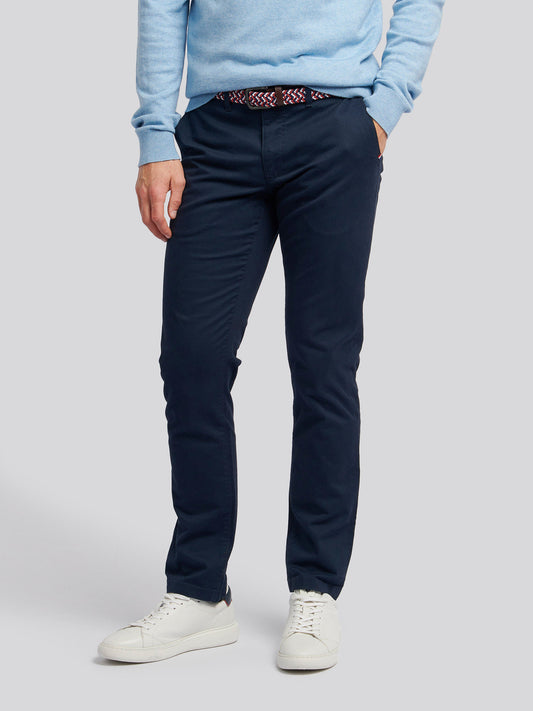 Mens Classic Chinos in Dark Sapphire Navy / Haute Red DHM