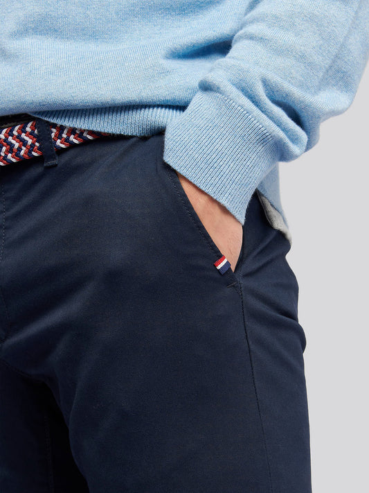 Mens Classic Chinos in Dark Sapphire Navy / Haute Red DHM