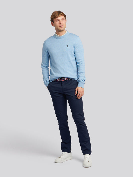 Mens Classic Chinos in Dark Sapphire Navy / Haute Red DHM