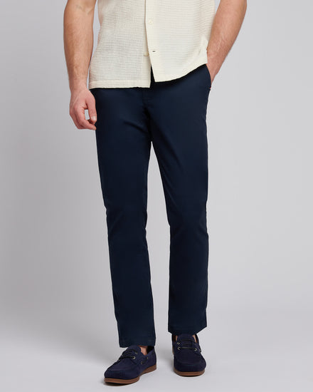 Mens Classic Chinos in Dark Sapphire Navy / Haute Red DHM