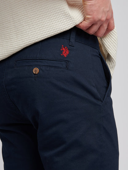 Mens Classic Chinos in Dark Sapphire Navy / Haute Red DHM