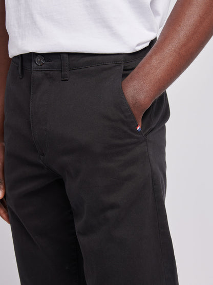 Mens Classic Chinos in Black Bright White DHM