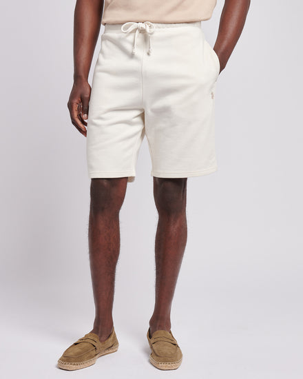 Mens Double Horsemen Sweat Shorts in Whisper White