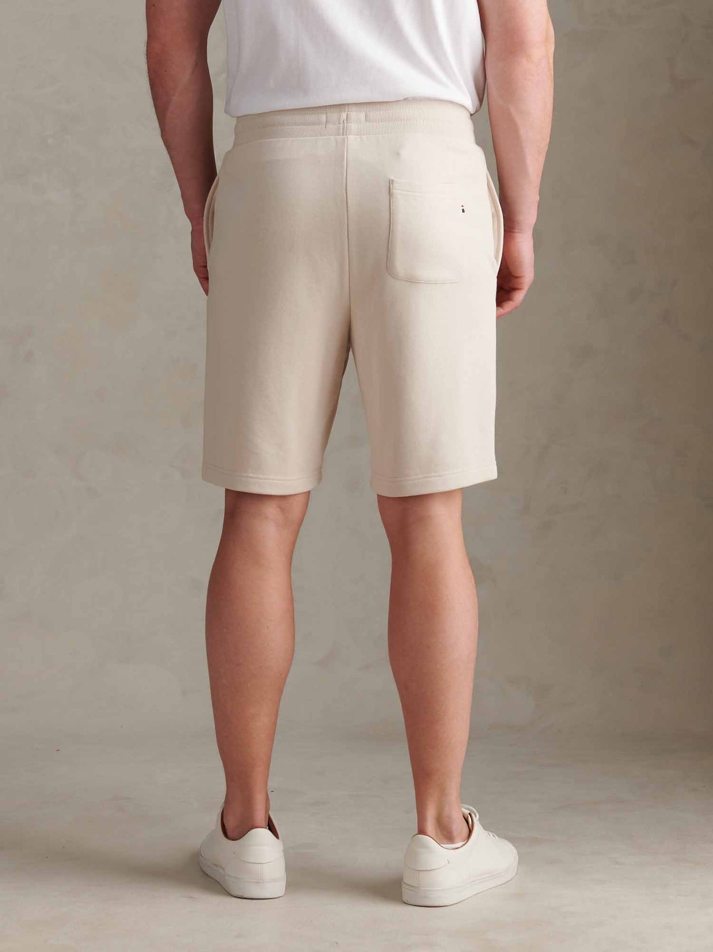 Mens Double Horsemen Sweat Shorts in Beige