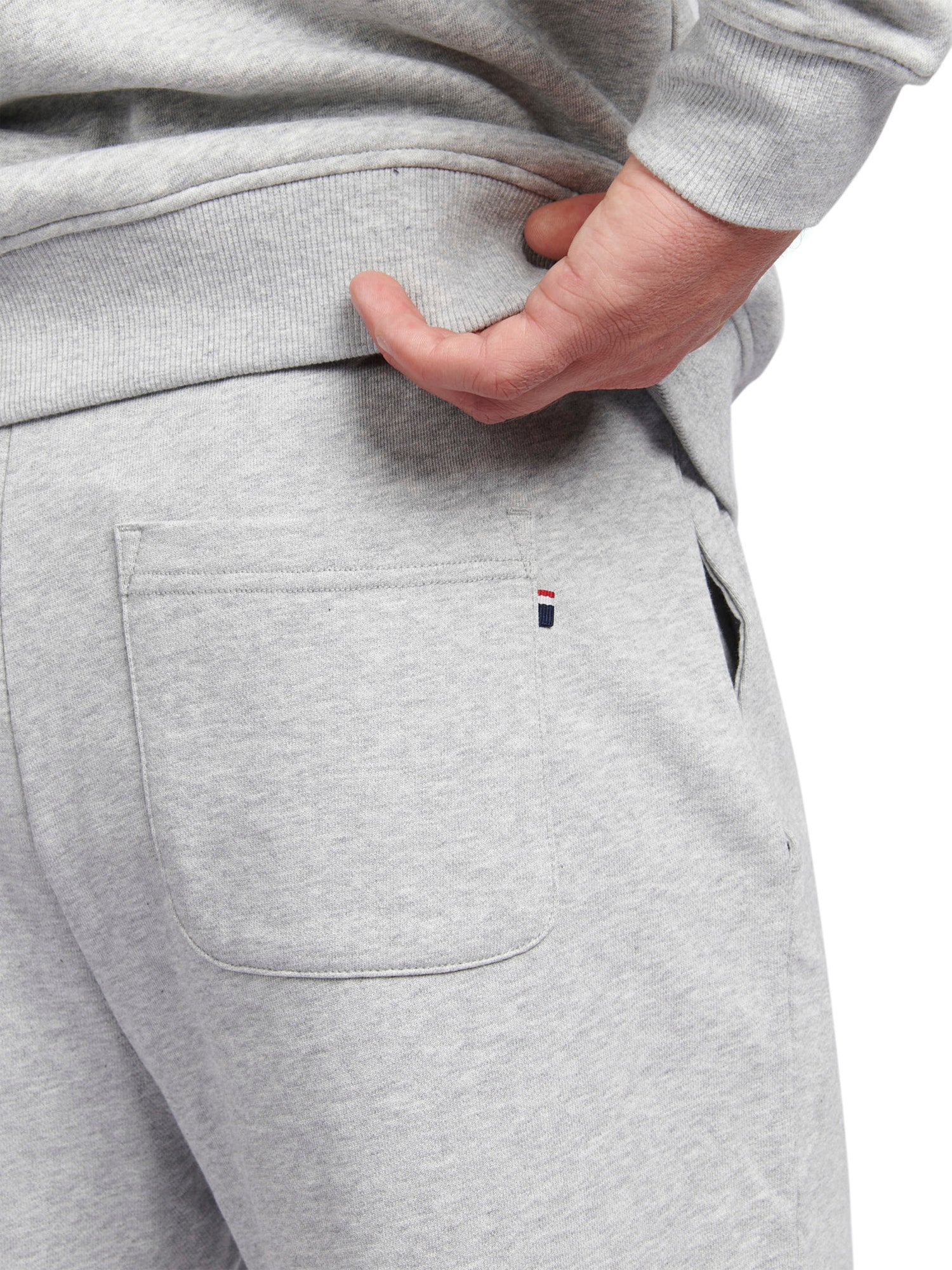 Mens Double Horsemen Sweat Shorts in Mid Grey Marl