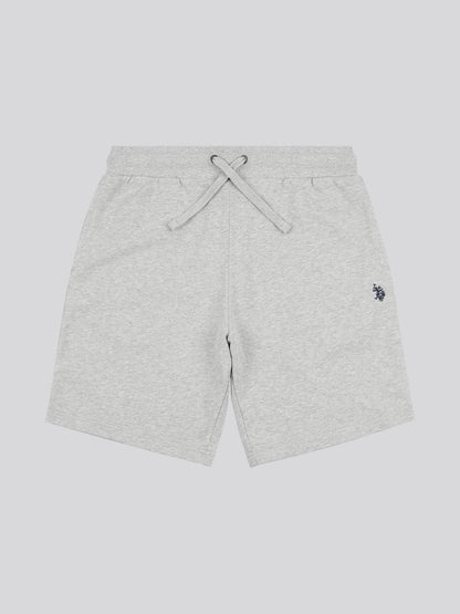 Mens Double Horsemen Sweat Shorts in Mid Grey Marl