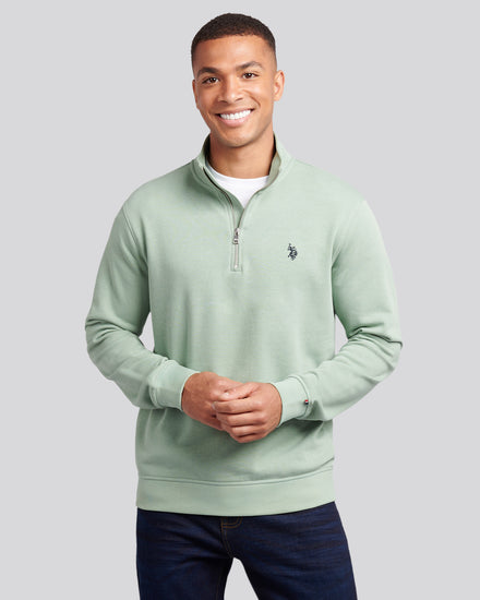 Mens 1/4 Zip Sweatshirt Iceberg Green