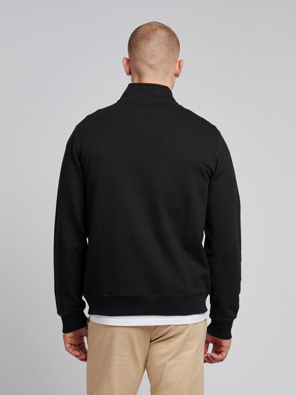 Mens 1/4 Zip Sweatshirt in Black Bright White DHM