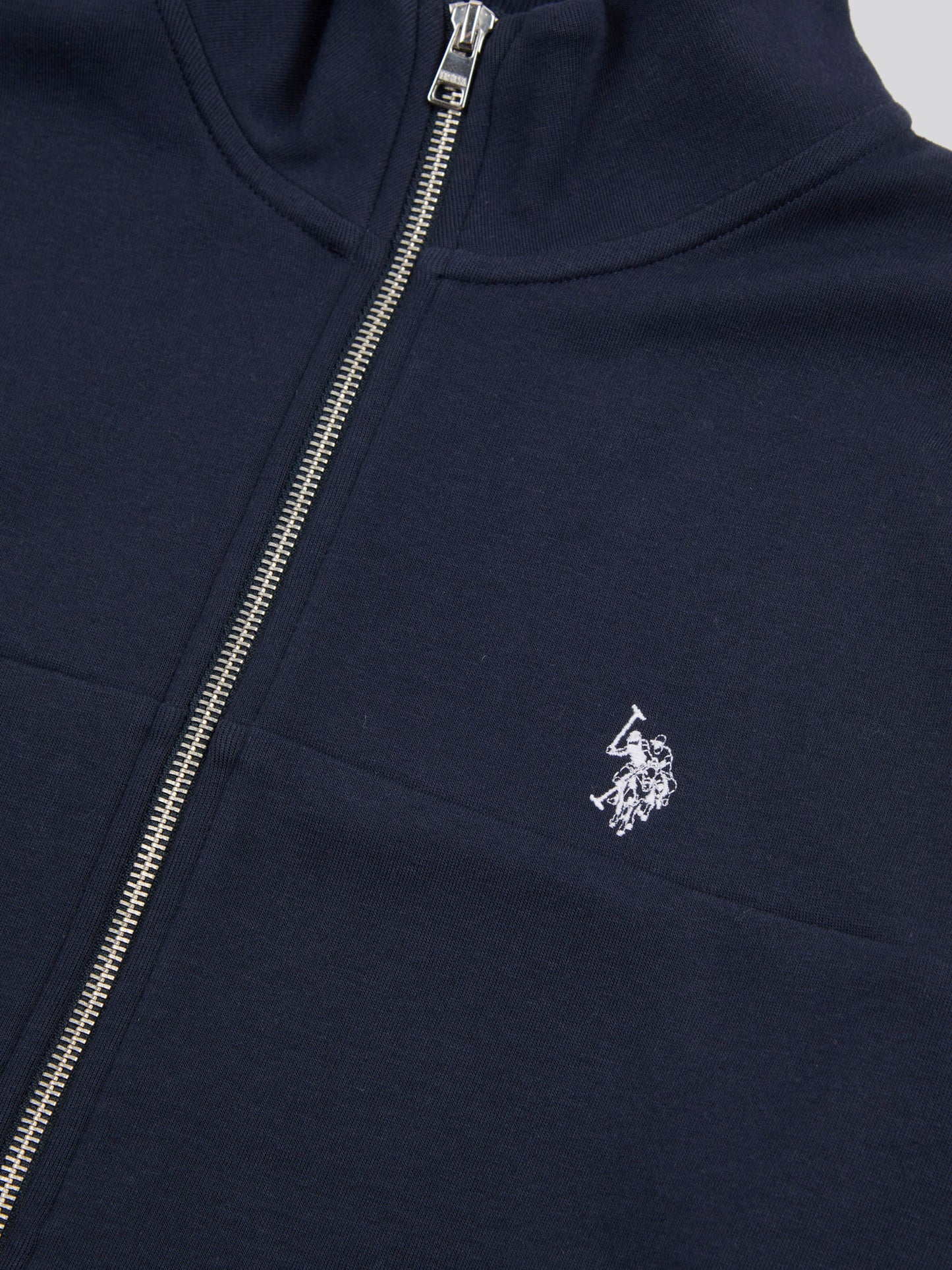 Mens Classic Fit Luxe Funnel Tracksuit Top in Dark Sapphire Navy / White DHM