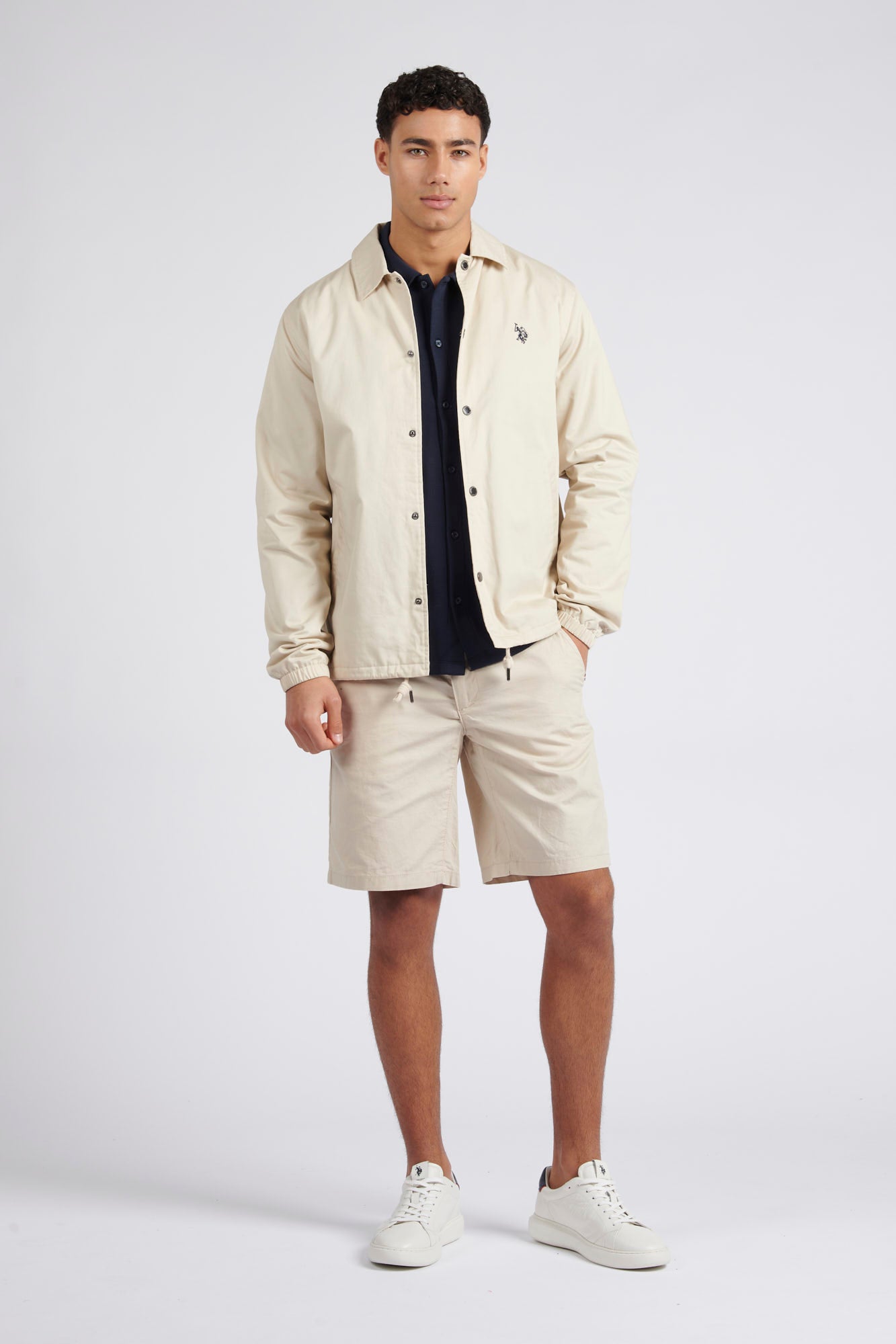 Mens Linen Blend Chino Shorts in French Oak